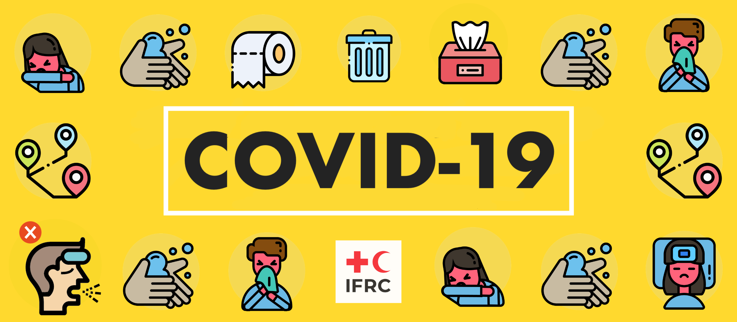 IFRC yellow COVID banner Red Cross and Red Crescent Movement Resource Compendium